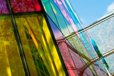 Colourful glass panels
