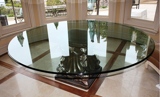 circular center table at entrance