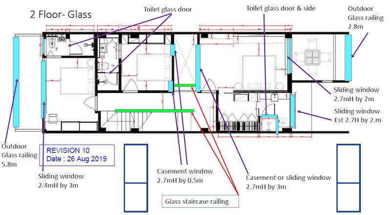 glass works in interior and exterior