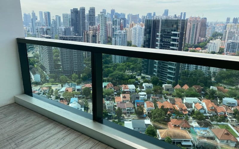 Glass Railing in Condo Balcony