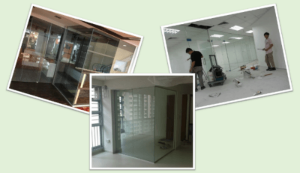 Glass shop front and study room