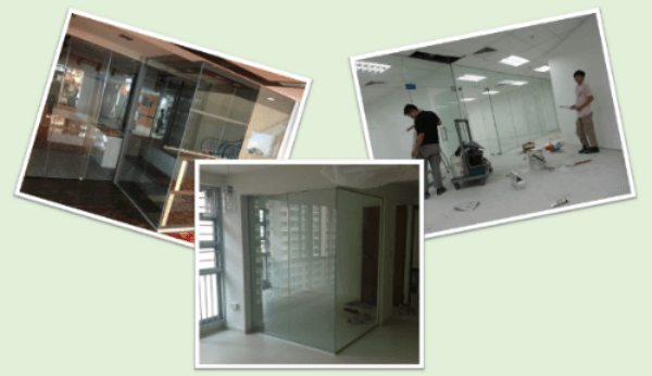 Glass shop front and study room