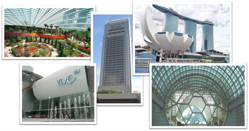 Collage of modern buildings and glass architecture