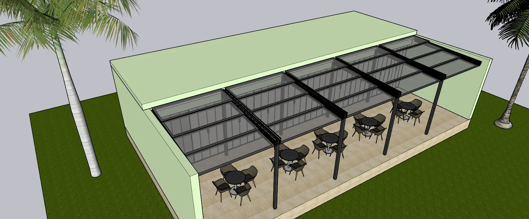 Framed Glass Roof Illustration