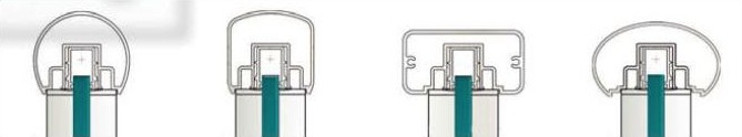 Glass profiles and channel designs in different shapes