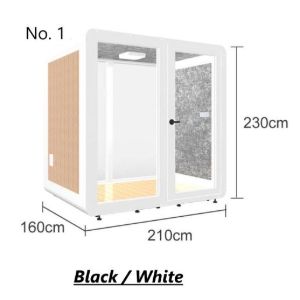 Compact soundproof glass booth with dimensions