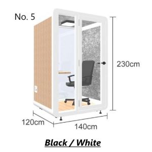 Compact soundproof glass booth with dimensions