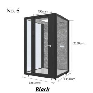 Compact soundproof glass booth with dimensions