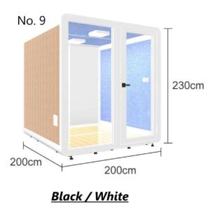 Compact soundproof glass booth with dimensions
