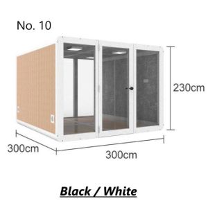 Compact soundproof glass booth with dimensions