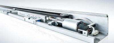 Automatic sliding glass door mechanism with motor and track MBS 90A