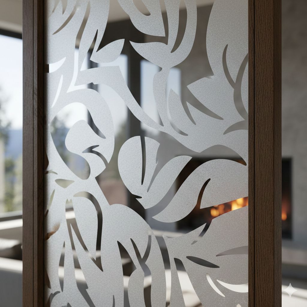 Sandblasted Glass Installed at a Site