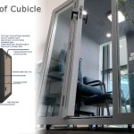 Soundproof glass office cubicle with interior seating