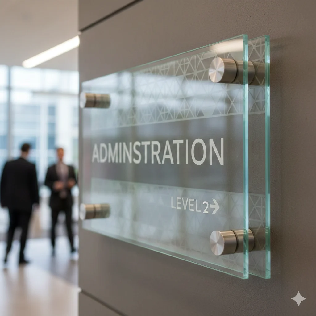 Tempered Glass Spacer Signage