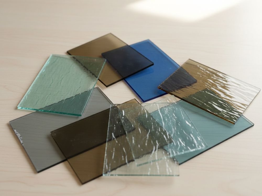 Various types of Vinyl Glass glass samples